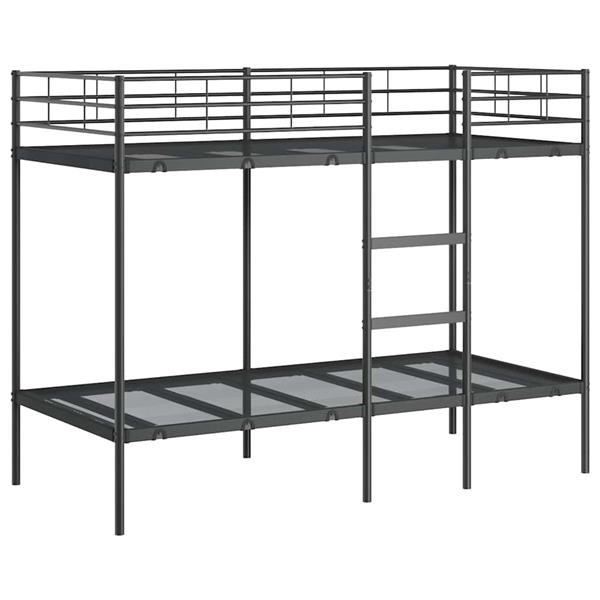 Grote foto vidaxl stapelbed zonder matras 90x200 cm staal zwart antiek en kunst stoelen en banken