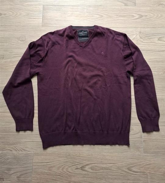 Grote foto nieuwe v hals trui in prachtig aubergine xxl kleding heren truien en vesten