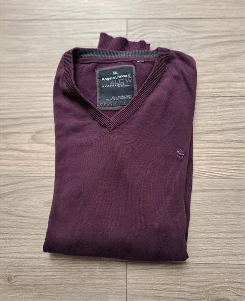 Grote foto nieuwe v hals trui in prachtig aubergine xxl kleding heren truien en vesten