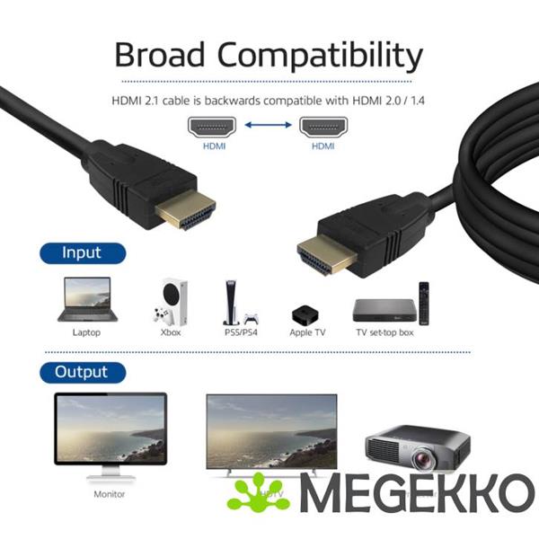 Grote foto act 3 meter hdmi 8k ultra high speed kabel v2.1 hdmi a male hdmi a male computers en software overige computers en software