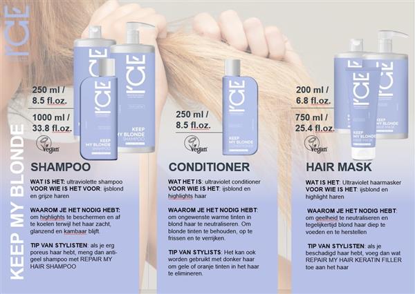 Grote foto ice professional duo set keep my blonde shampoo conditioner 2 x 250ml kleding dames sieraden