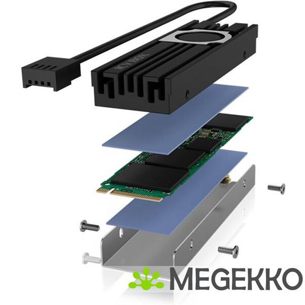 Grote foto icy box m2hsf 703 hardwarekoeling ssd solid state drive koelplaat 2 cm 1 stuk s zwart grijs computers en software overige computers en software