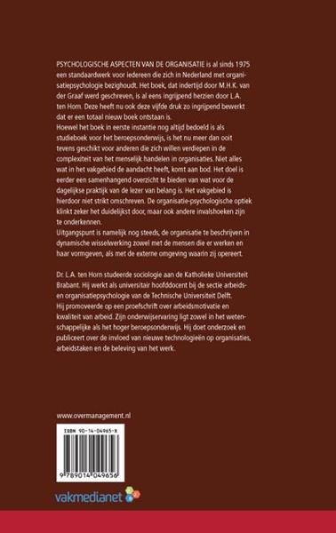 Grote foto psychologische aspecten van de organisatie boeken overige boeken