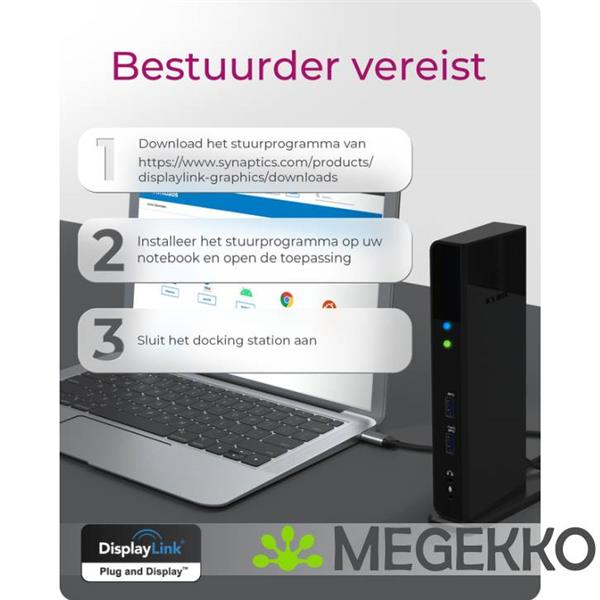 Grote foto icy box ib dk2251ac notebook dock poortreplicator bedraad zwart computers en software overige computers en software