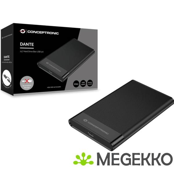 Grote foto conceptronic dante06b behuizing voor opslagstations hdd ssd behuizing zwart 2.5 computers en software behuizingen en kasten