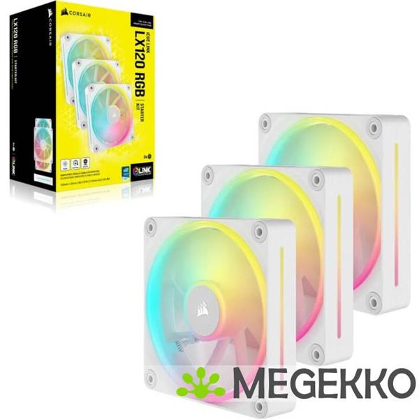 Grote foto corsair icue link lx120 rgb white triple pack computers en software overige computers en software
