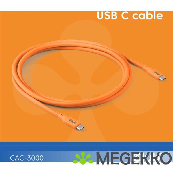 Grote foto club3d usb c cable orange computers en software overige computers en software