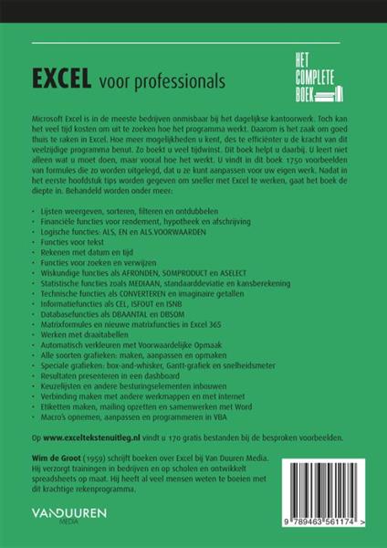 Grote foto het complete boek excel voor professionals 4e editie het complete boek boeken informatica computer