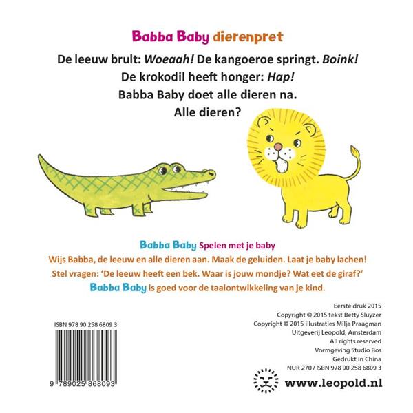 Grote foto babba baby dierenpret boeken jeugd 13 jaar en ouder