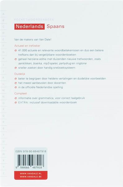 Grote foto van dale pocketwoordenboek nederlands spaans van dale pocketwoordenboek boeken woordenboeken