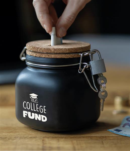 Grote foto zwarte spaarpot college fund 12 5cm verzamelen overige verzamelingen