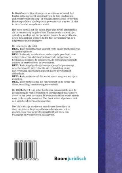 Grote foto basisboek recht in de zorg en welzijnssector 2018 2019 boeken wetenschap