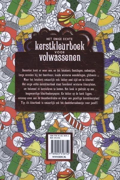 Grote foto het enige echte kerstkleurboek voor volwassenen boeken hobby en vrije tijd