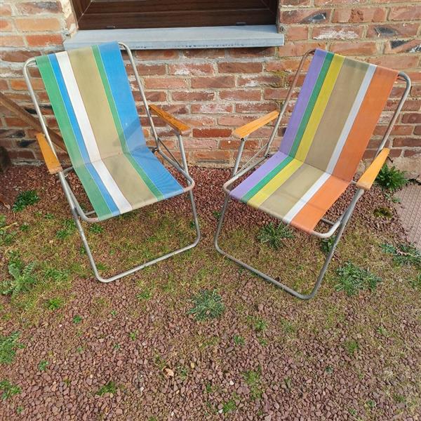 Grote foto vintage strandstoelen klapstoelen hobby en vrije tijd overige hobby en vrije tijd