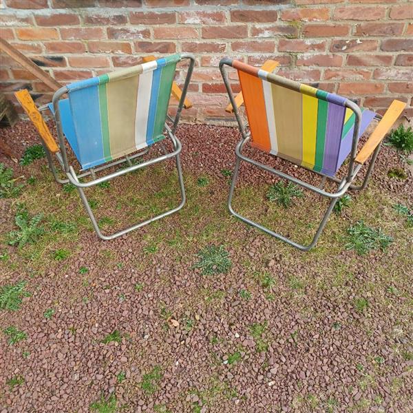 Grote foto vintage strandstoelen klapstoelen hobby en vrije tijd overige hobby en vrije tijd