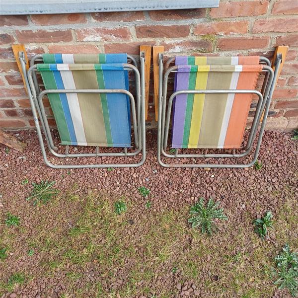 Grote foto vintage strandstoelen klapstoelen hobby en vrije tijd overige hobby en vrije tijd