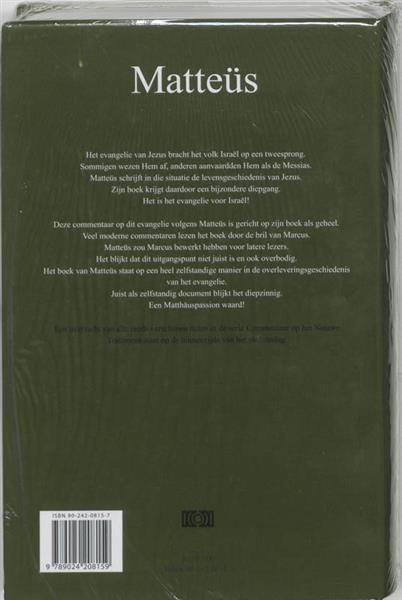 Grote foto matteus commentaar op het nieuwe testament derde serie afdeling evangelien boeken overige boeken