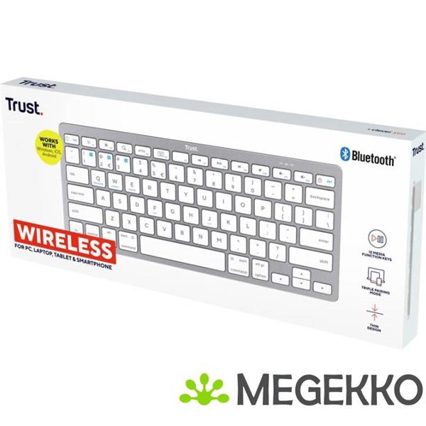Grote foto trust draadloos bluetooth toetsenbord grijs wit computers en software toetsenborden