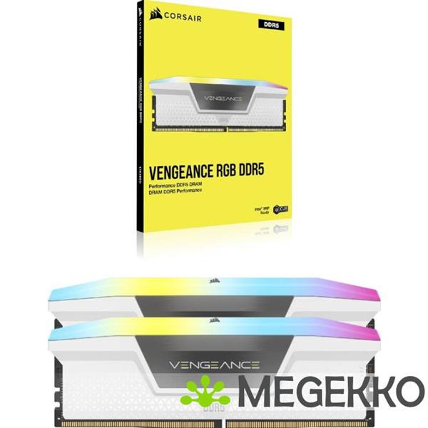 Grote foto corsair ddr5 vengeance rgb 2x16gb 6000 white computers en software overige computers en software
