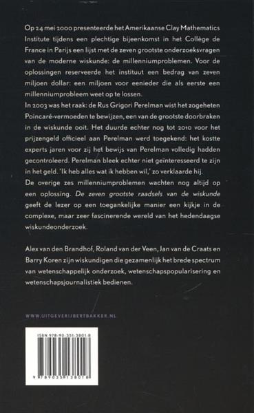Grote foto de zeven grootste raadsels van de wiskunde boeken wetenschap