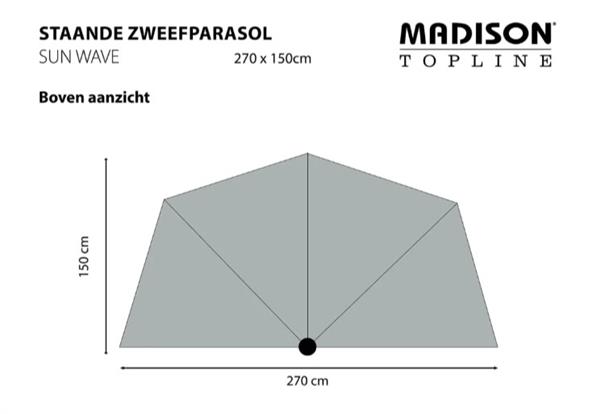 Grote foto balkonparasol met parasolvoet. tuin en terras parasols en partytenten
