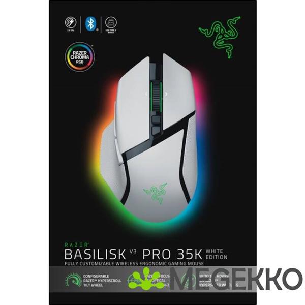 Grote foto razer basilisk v3 pro 35k wit draadloze gaming muis computers en software overige computers en software