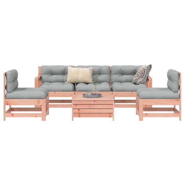 Grote foto vidaxl 6 delige loungeset massief douglas vurenhout tuin en terras tuinmeubelen