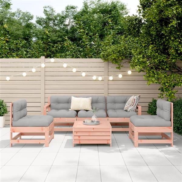 Grote foto vidaxl 6 delige loungeset massief douglas vurenhout tuin en terras tuinmeubelen