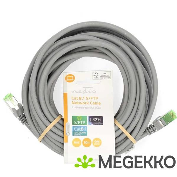 Grote foto cat 8.1 netwerkkabel s ftp rj45 male rj45 male 10.0 m rond lszh grijs label computers en software netwerkkaarten routers en switches
