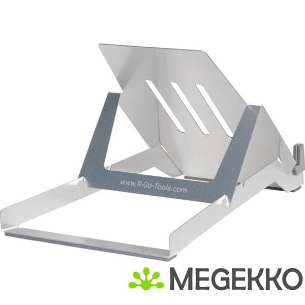 Grote foto r go tools riser laptophouder r go basic inklapbare en verstelbare laptopverhoger aluminium zilve computers en software overige computers en software