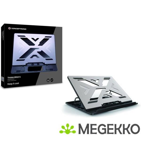 Grote foto conceptronic thana ergo s laptop cooling stand 39 6 cm 15.6 notebookstandaard grijs computers en software overige computers en software