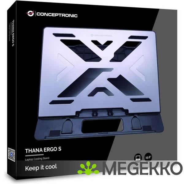 Grote foto conceptronic thana ergo s laptop cooling stand 39 6 cm 15.6 notebookstandaard grijs computers en software overige computers en software
