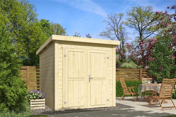 Grote foto blokhut sara 200x200 onbehandeld vuren tuin en terras tuinhuisjes en blokhutten