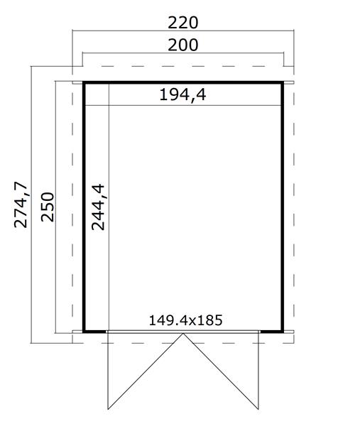 Grote foto blokhut sara 200x200 onbehandeld vuren tuin en terras tuinhuisjes en blokhutten