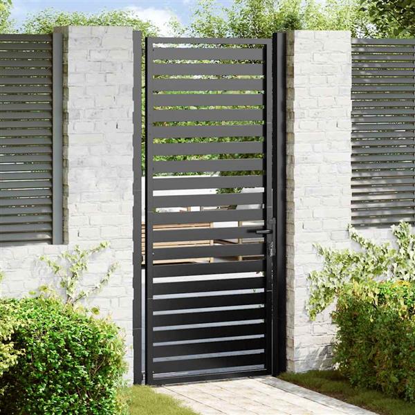 Grote foto vidaxl tuinhek afsluitbaar 100x200 cm aluminium zwart tuin en terras hekken en schuttingen