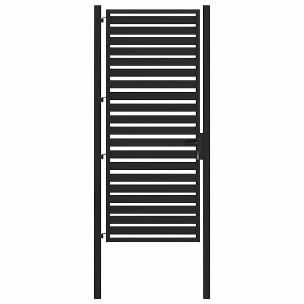 Grote foto vidaxl tuinhek afsluitbaar 100x200 cm aluminium zwart tuin en terras hekken en schuttingen