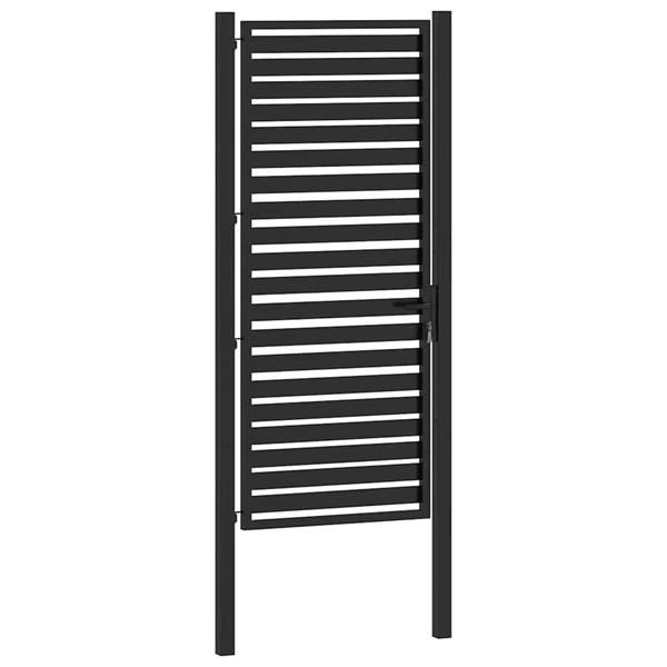 Grote foto vidaxl tuinhek afsluitbaar 100x200 cm aluminium zwart tuin en terras hekken en schuttingen