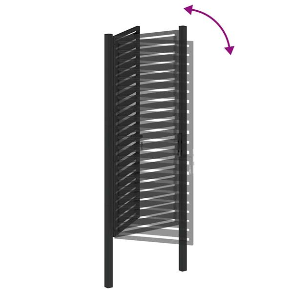 Grote foto vidaxl tuinhek afsluitbaar 100x200 cm aluminium zwart tuin en terras hekken en schuttingen