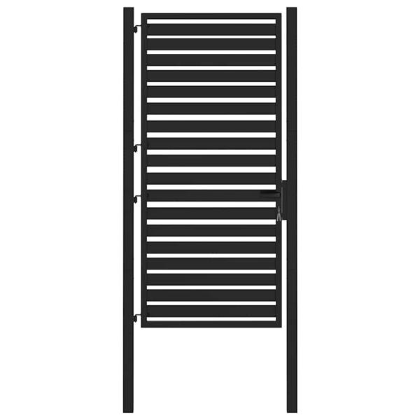 Grote foto vidaxl tuinhek afsluitbaar 100x180 cm aluminium zwart tuin en terras hekken en schuttingen