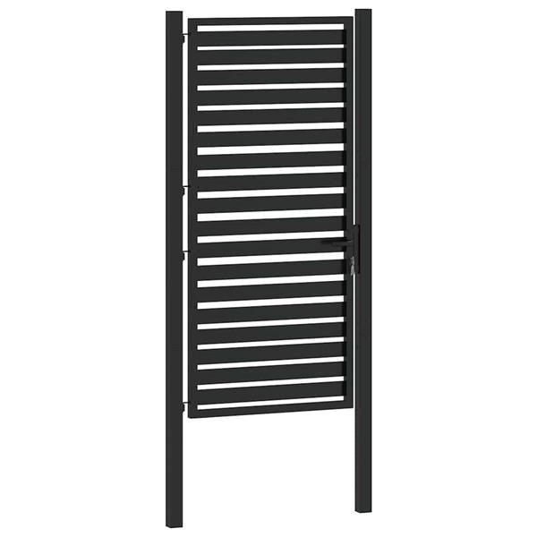 Grote foto vidaxl tuinhek afsluitbaar 100x180 cm aluminium zwart tuin en terras hekken en schuttingen