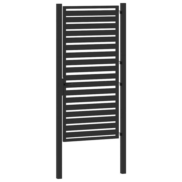 Grote foto vidaxl tuinhek afsluitbaar 100x180 cm aluminium zwart tuin en terras hekken en schuttingen