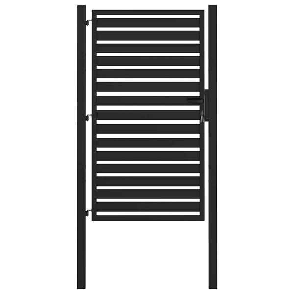 Grote foto vidaxl tuinpoort afsluitbaar 100x150 cm aluminium zwart tuin en terras hekken en schuttingen