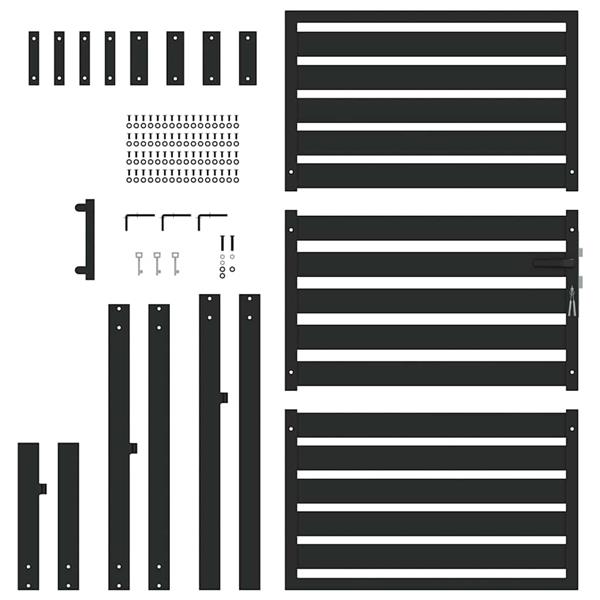 Grote foto vidaxl tuinpoort afsluitbaar 100x150 cm aluminium zwart tuin en terras hekken en schuttingen