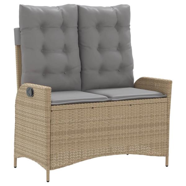 Grote foto vidaxl 2 delige tuinset met kussens poly rattan beige tuin en terras tuinmeubelen