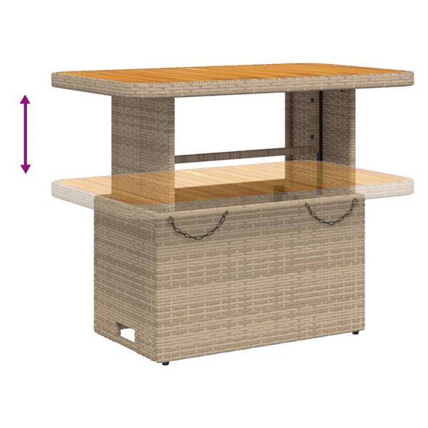 Grote foto vidaxl 2 delige tuinset met kussens poly rattan beige tuin en terras tuinmeubelen