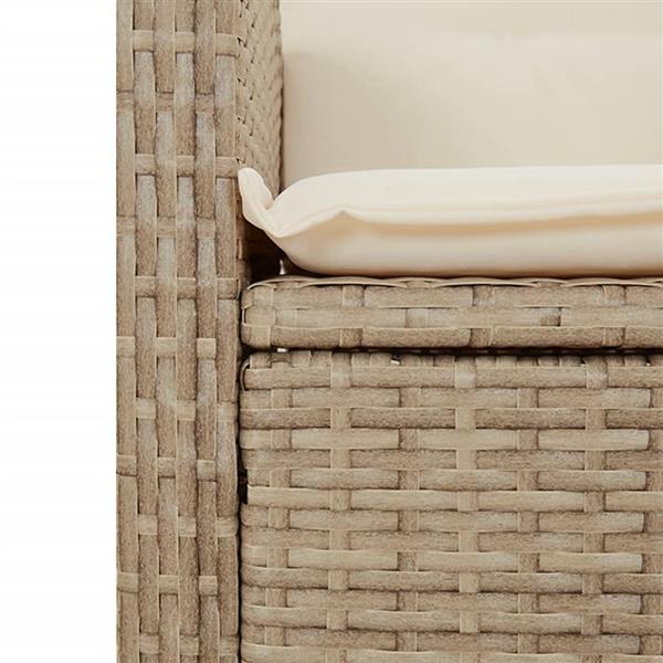 Grote foto vidaxl 2 delige tuinset met kussens poly rattan beige tuin en terras tuinmeubelen