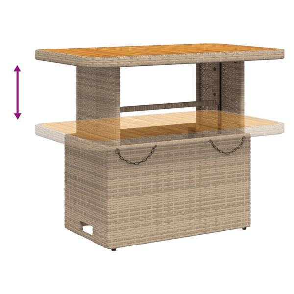 Grote foto vidaxl 2 delige tuinset met kussens poly rattan beige tuin en terras tuinmeubelen
