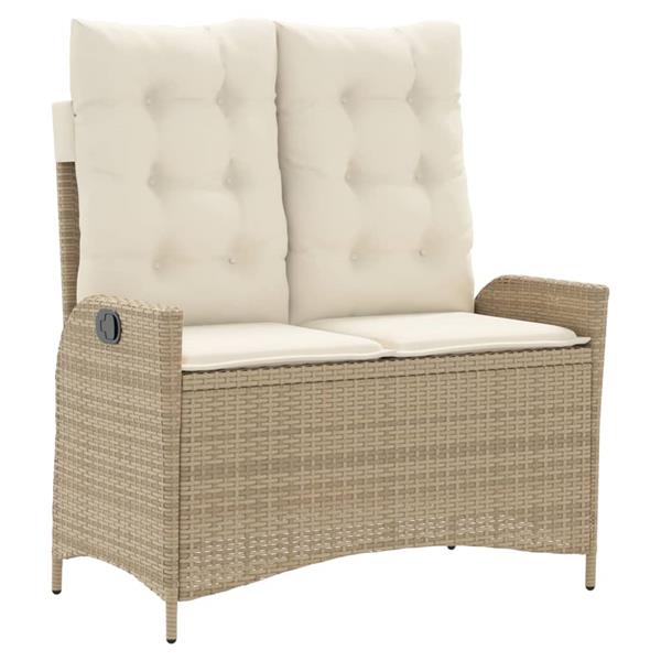 Grote foto vidaxl 2 delige tuinset met kussens poly rattan beige tuin en terras tuinmeubelen