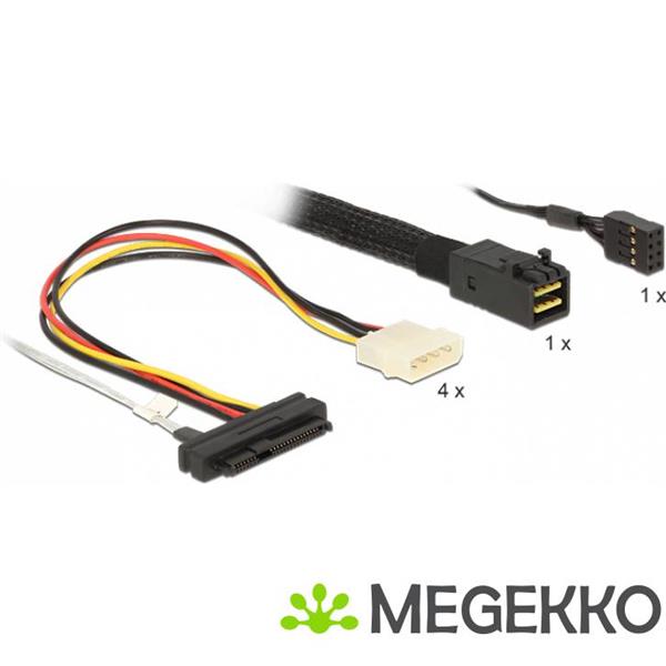 Grote foto delock 83391 kabel mini sas hd sff 8643 4 x sas sff 8482 voeding zijband 1 m computers en software overige computers en software