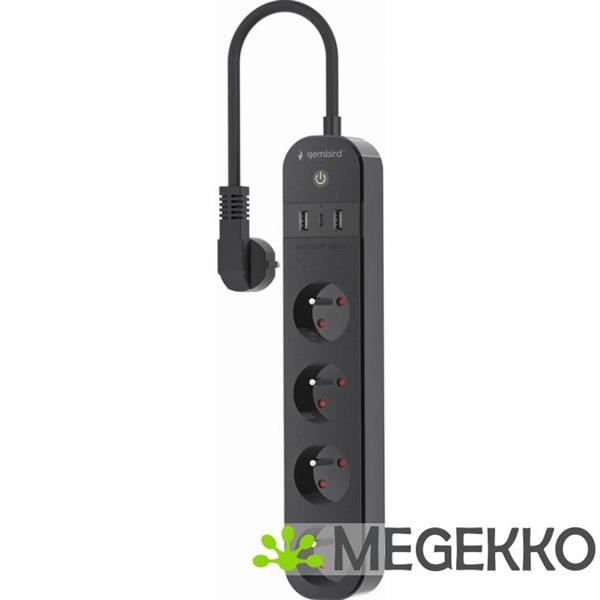 Grote foto gembird tsl ps f4u 01 smart stekkerdoos 4 ac uitgangen 1 5m 3680w zwart computers en software overige